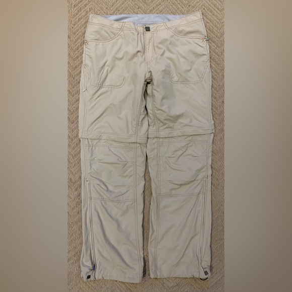 Mountain Hardwear | 12 | khaki tan long pants with zipper shorts nylon/polyester - Picture 1 of 7